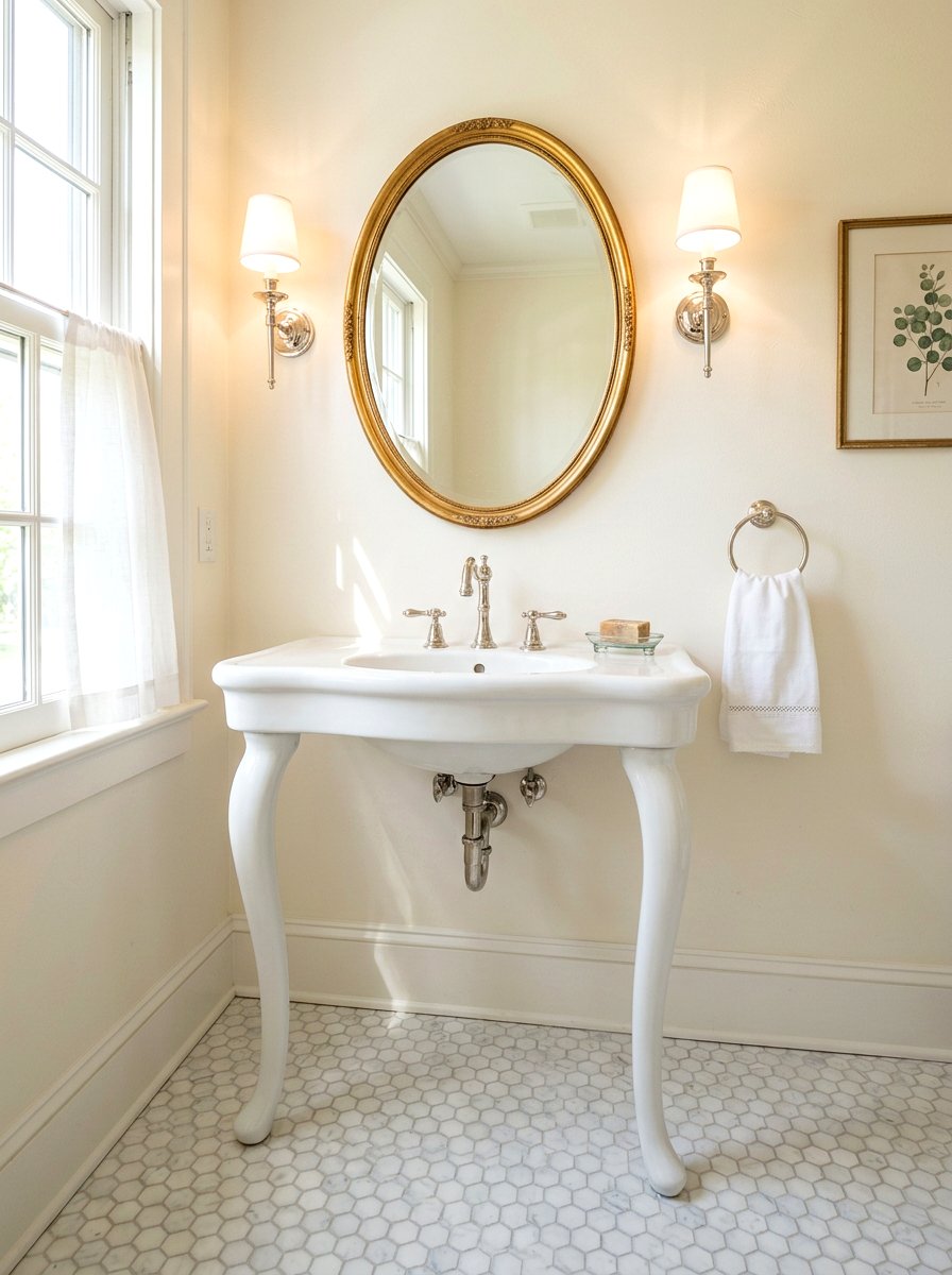 Vintage Pedestal Sink - 30 vintage powder room ideas