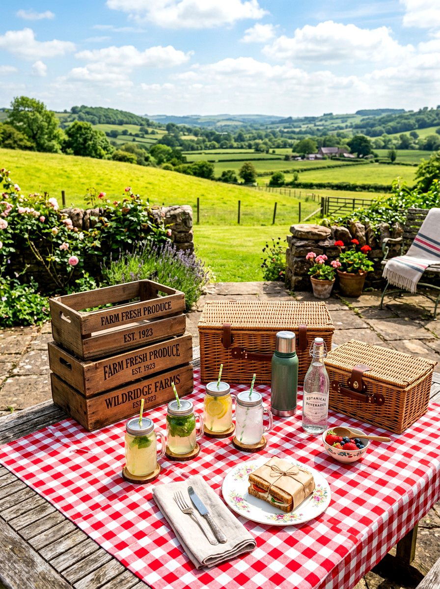 Vintage Picnic Setup - 30 patio dinner party ideas