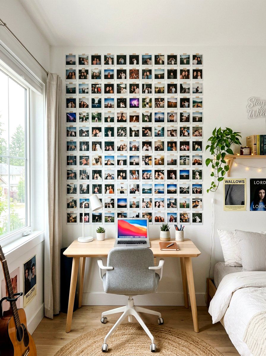 Vintage Polaroid Photo Wall - 30 vintage collage wall ideas