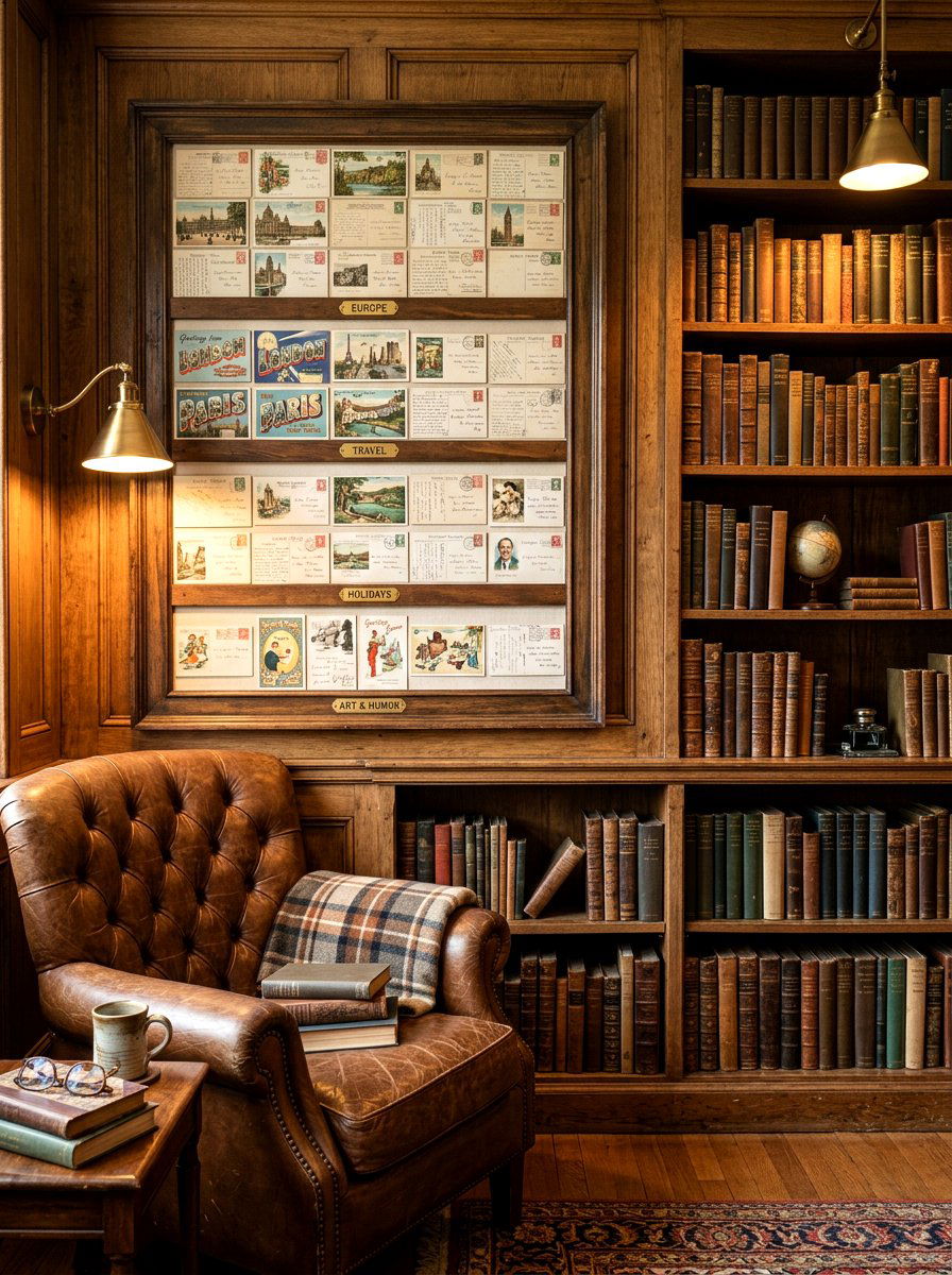 Vintage Postcard Display - 30 postcard wall decor ideas
