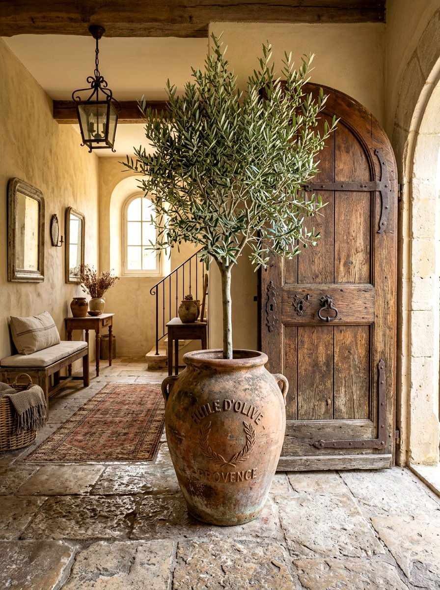 Vintage Pot Olive Tree - 30 olive tree entry ideas