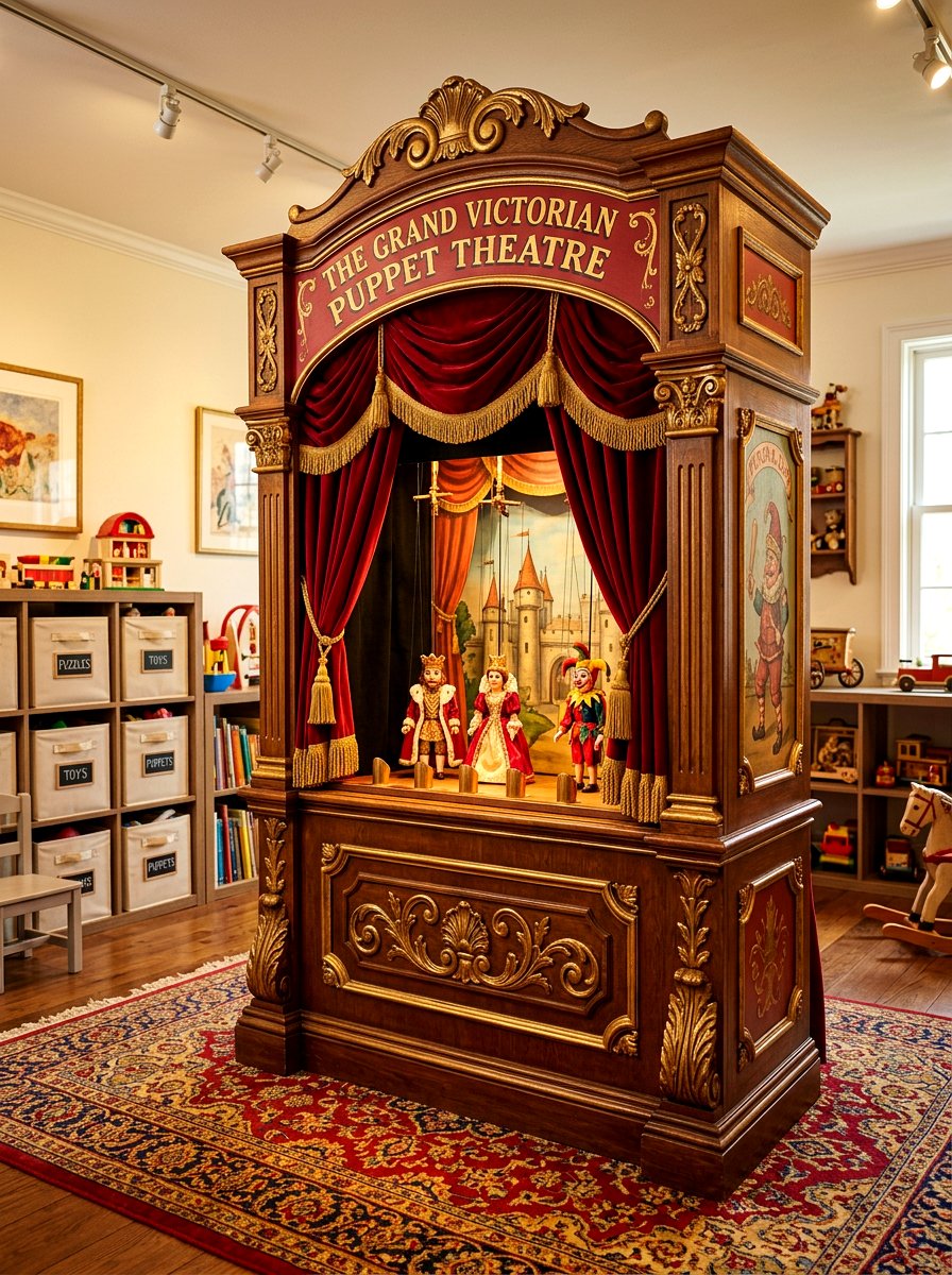 Vintage Puppet Theater Room Divider - 30 vintage toy decor ideas