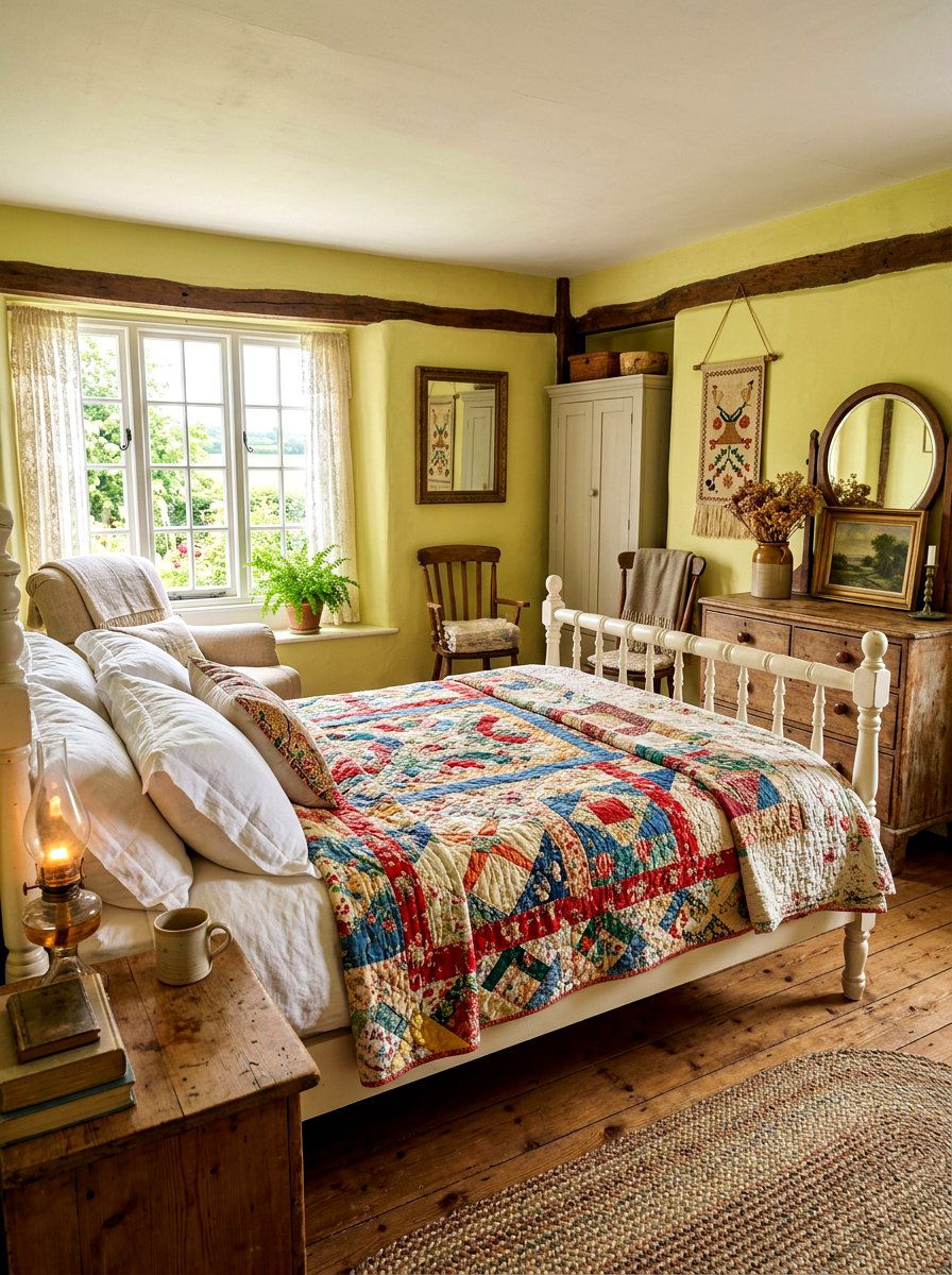 Vintage Quilt - 30 spring bedroom refresh ideas