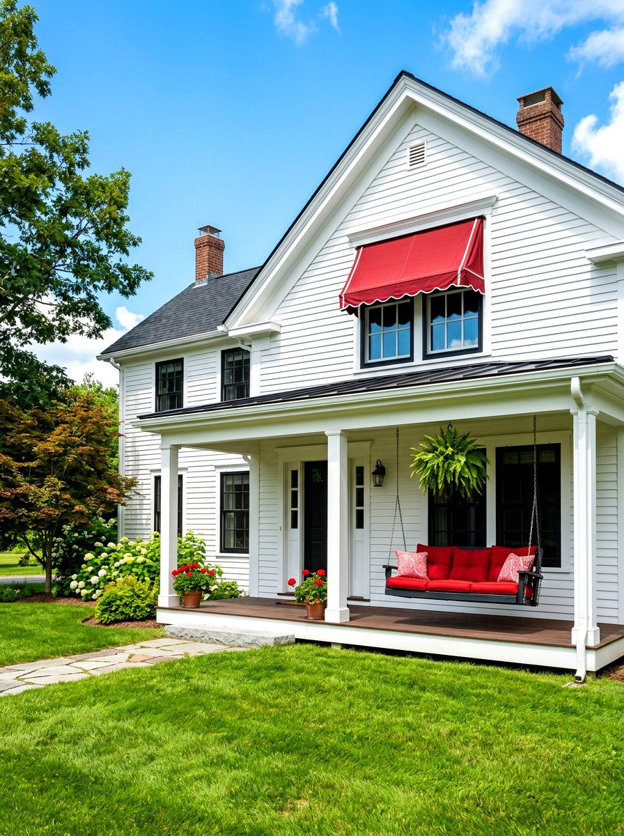 Vintage Red Scalloped Window Shade - 30 scalloped awning ideas