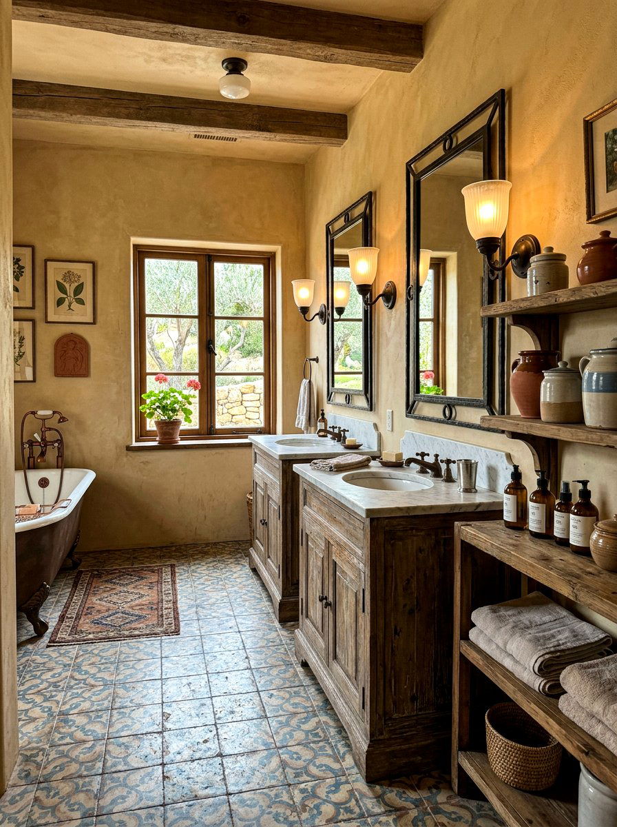 Vintage Revival Mediterranean Bathroom - 30 Mediterranean bathroom ideas