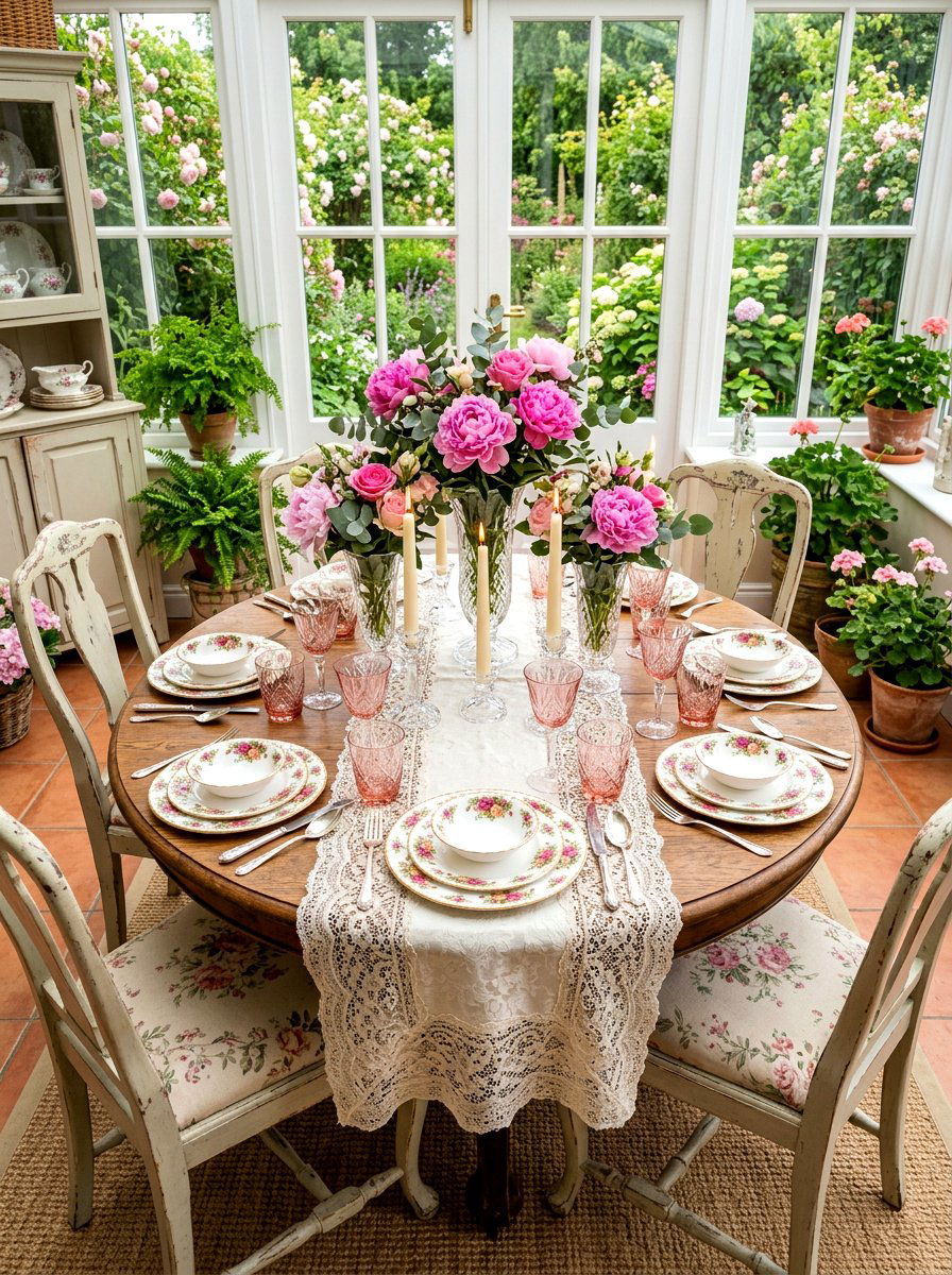 Vintage Rosy Table - 30 collected tablescape ideas