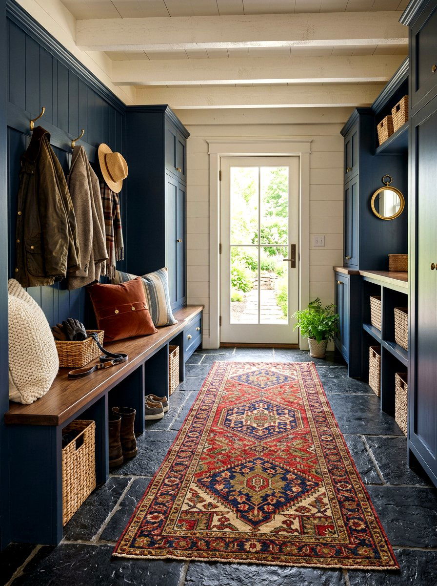 30 Moody Mudroom Ideas for Sleek Storage and Style Boost
