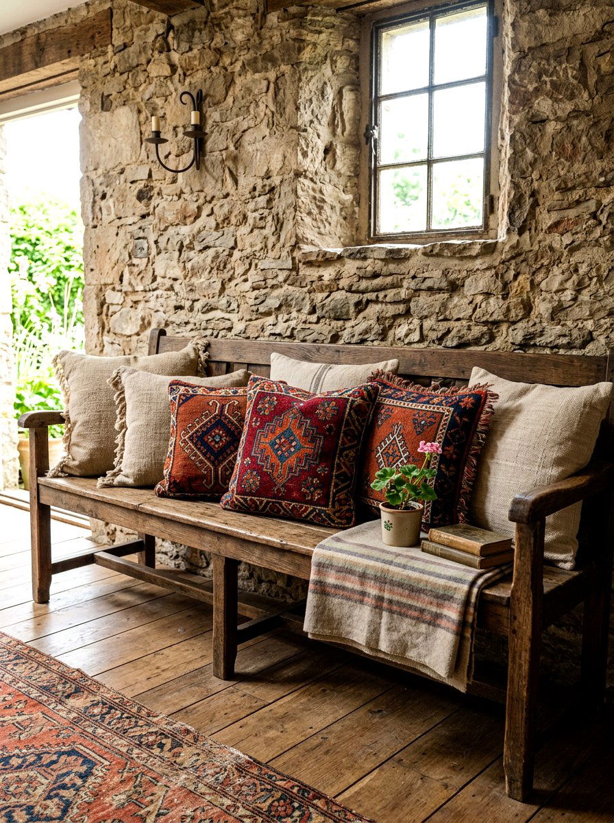 Vintage Rug Patterned Cushion Mix - 30 layered throw pillow ideas