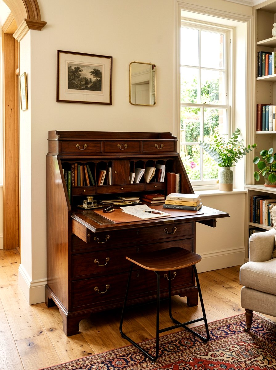 Vintage Secretary Desk - 30 cozy office ideas