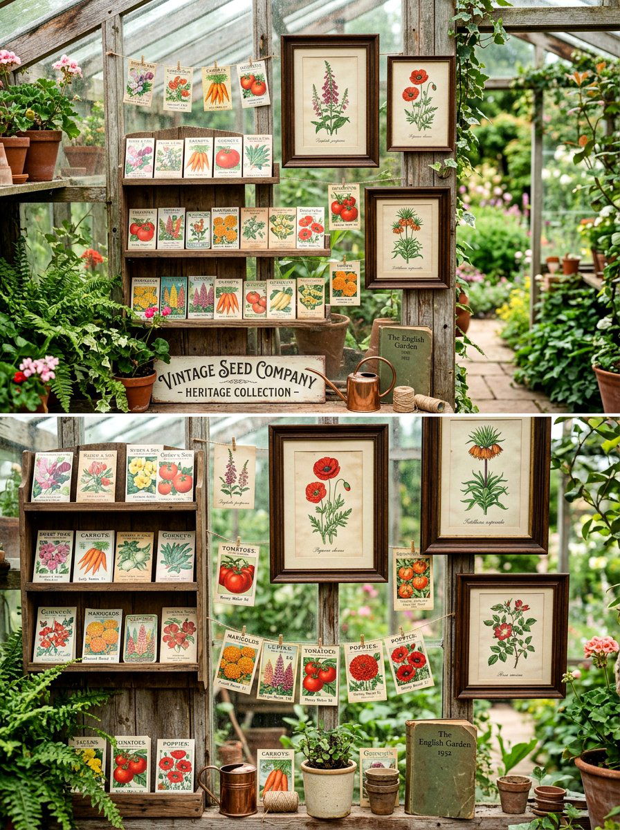 Vintage Seed Packets - 30 greenhouse decorative ideas