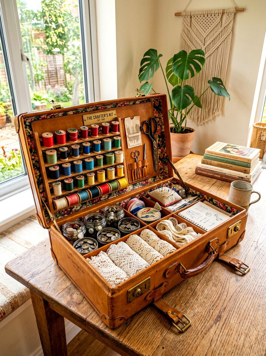 Vintage Sewing Suitcase - 30 sewing storage ideas
