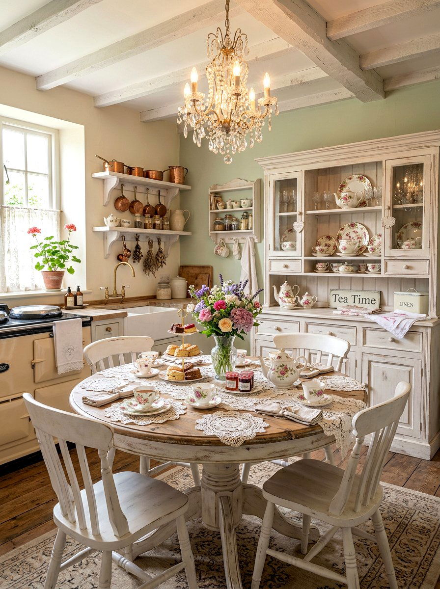 Vintage Shabby Chic Kitchen - 30 tea party kitchen ideas