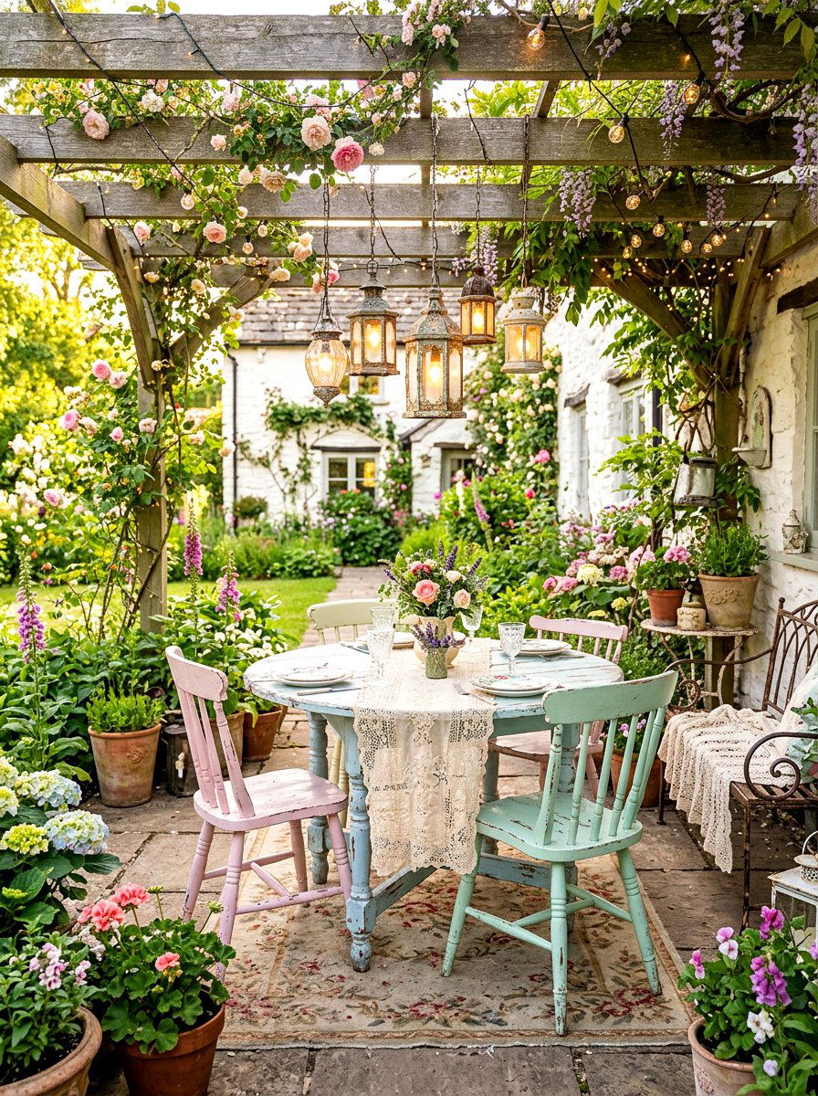 Vintage Shabby Chic Patio - 30 patio dining ideas