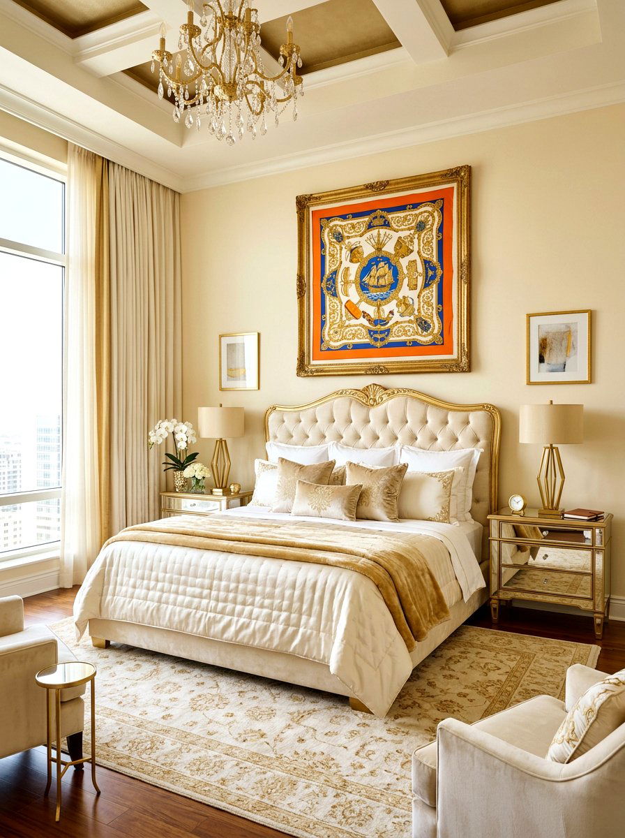 Vintage Silk Scarf Frame - 30 framed textile wall ideas