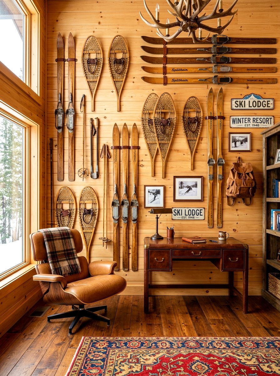 Vintage Ski Accessories - 30 ski chalet decor ideas