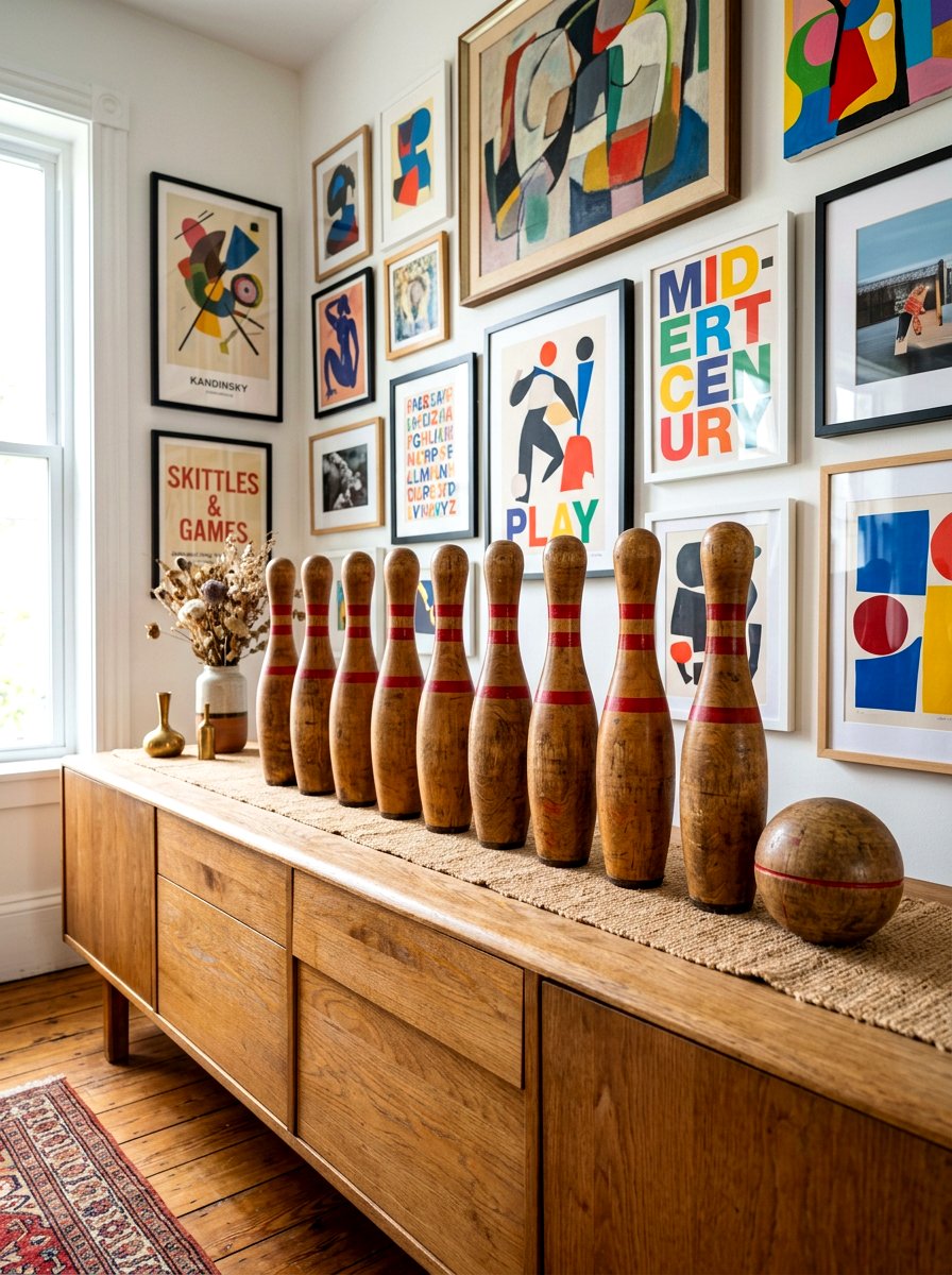 Vintage Skittles Bowling Set Decor - 30 vintage toy decor ideas