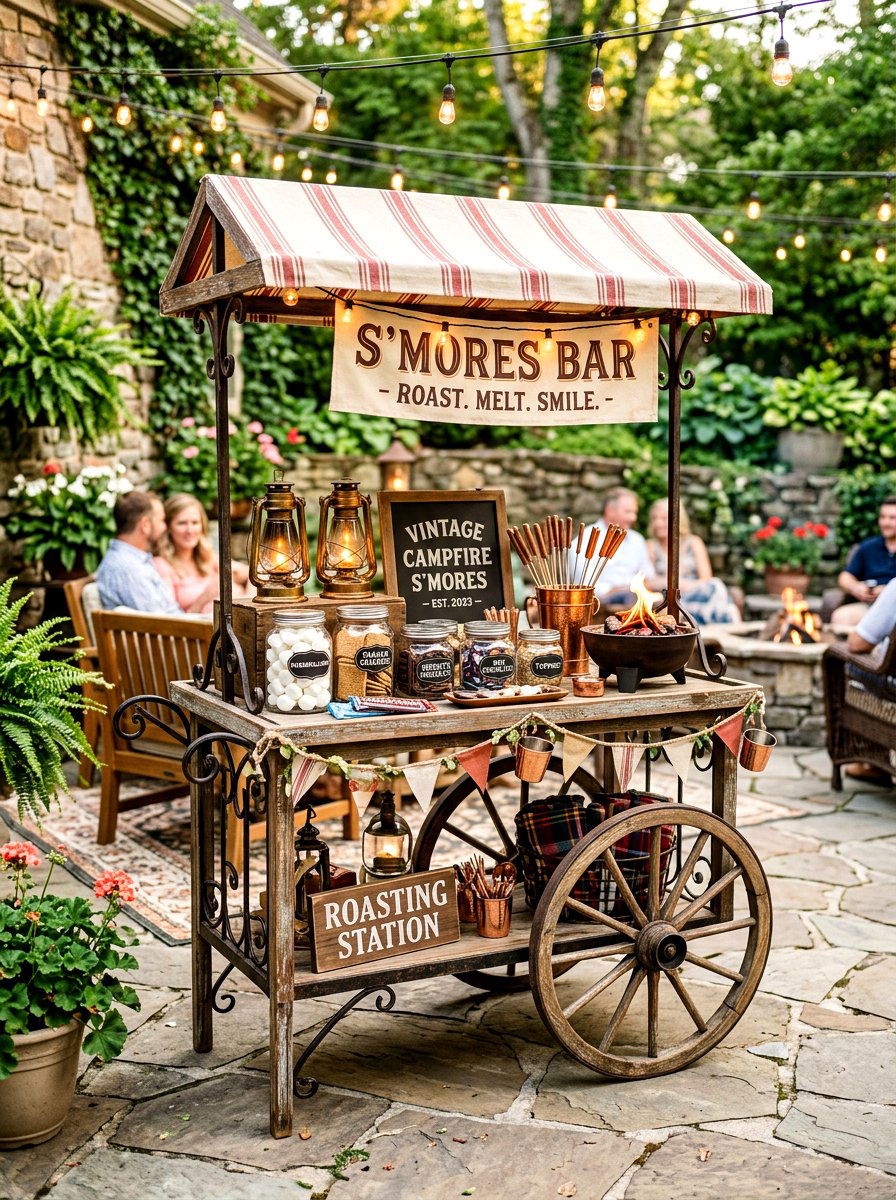 Vintage Smores Cart - 30 s'mores station ideas
