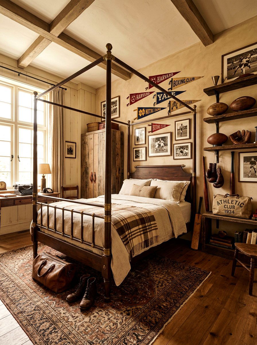 Vintage Sports Bedroom - 30 sports bedroom ideas