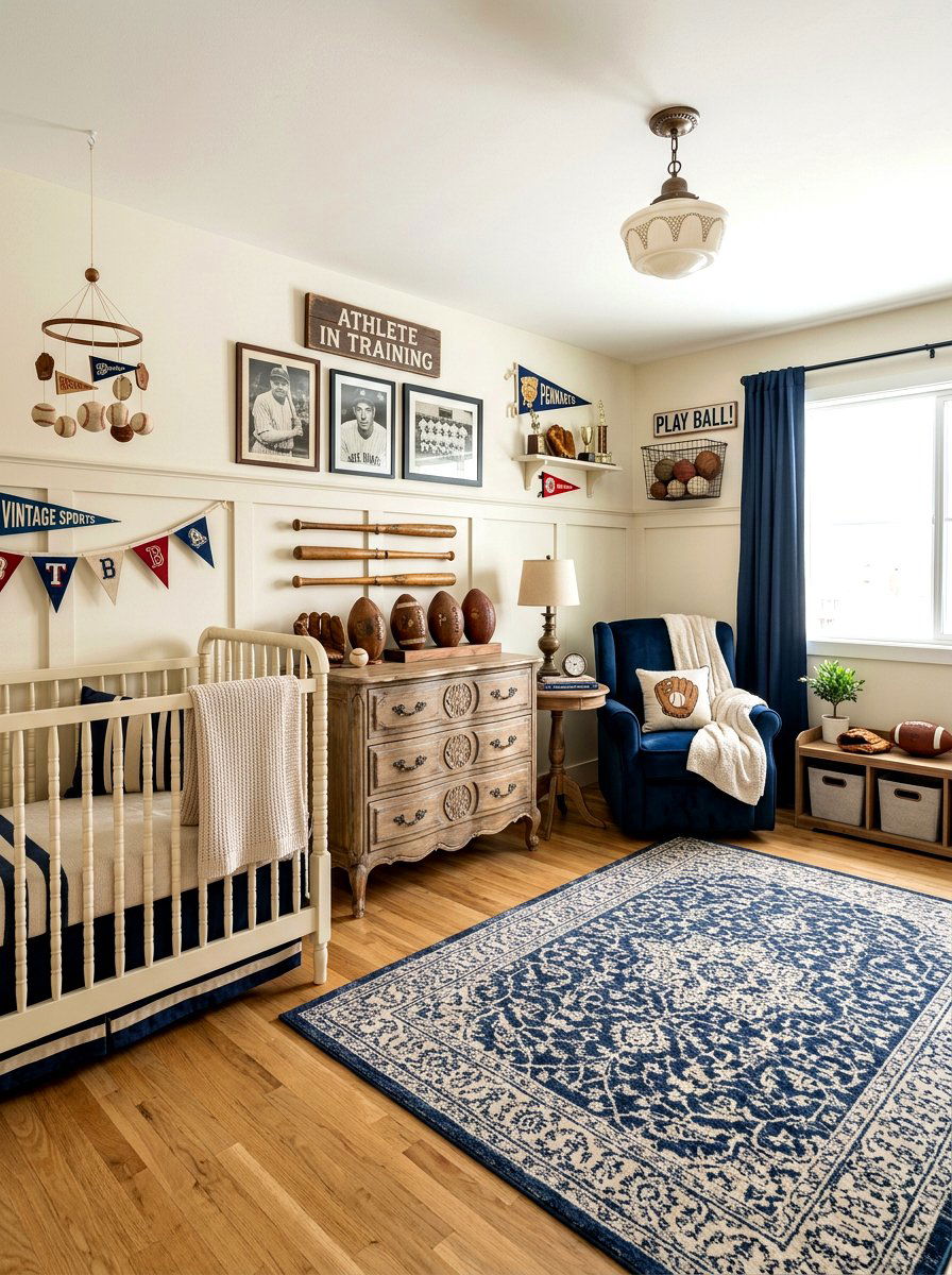 Vintage Sports Boy Nursery - 30 boy nursery ideas