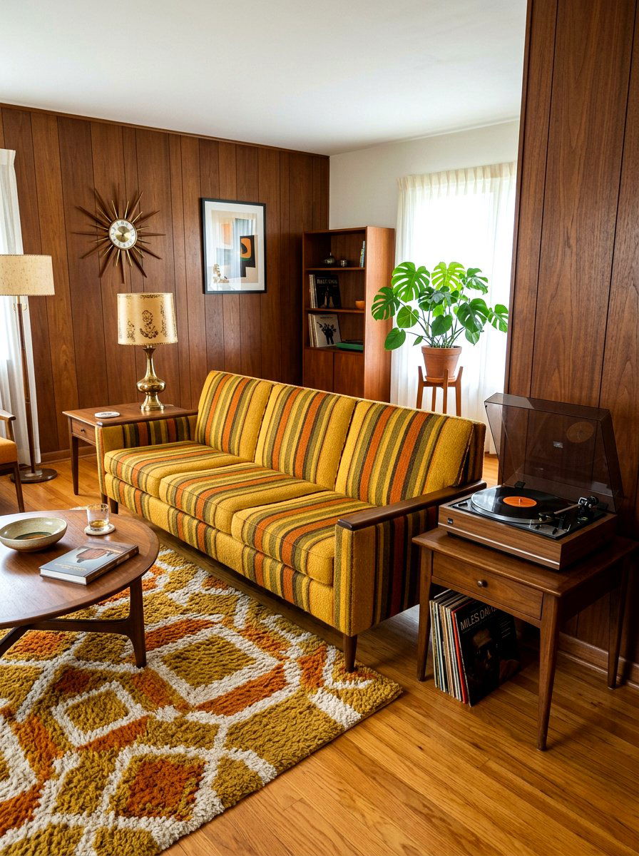 Vintage Stripe Sofa - 30 statement stripe sofa ideas