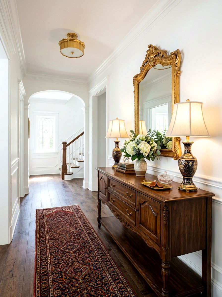 Vintage Style Entryway Console - 30 modern farmhouse decor ideas