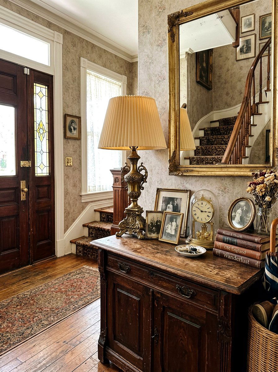 Vintage Style Lamp - 30 console table lamp ideas