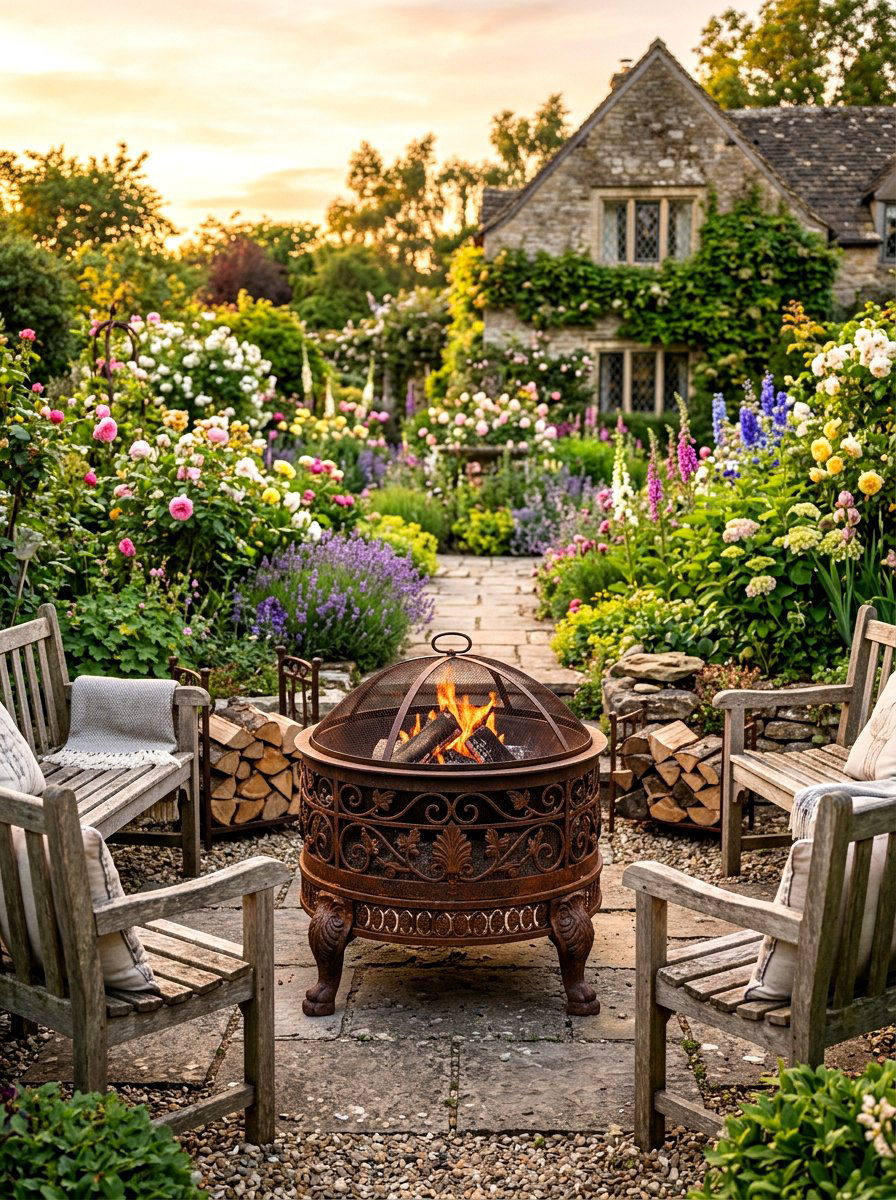 Vintage Style Metal Fire Pit - 30 portable fire pit ideas