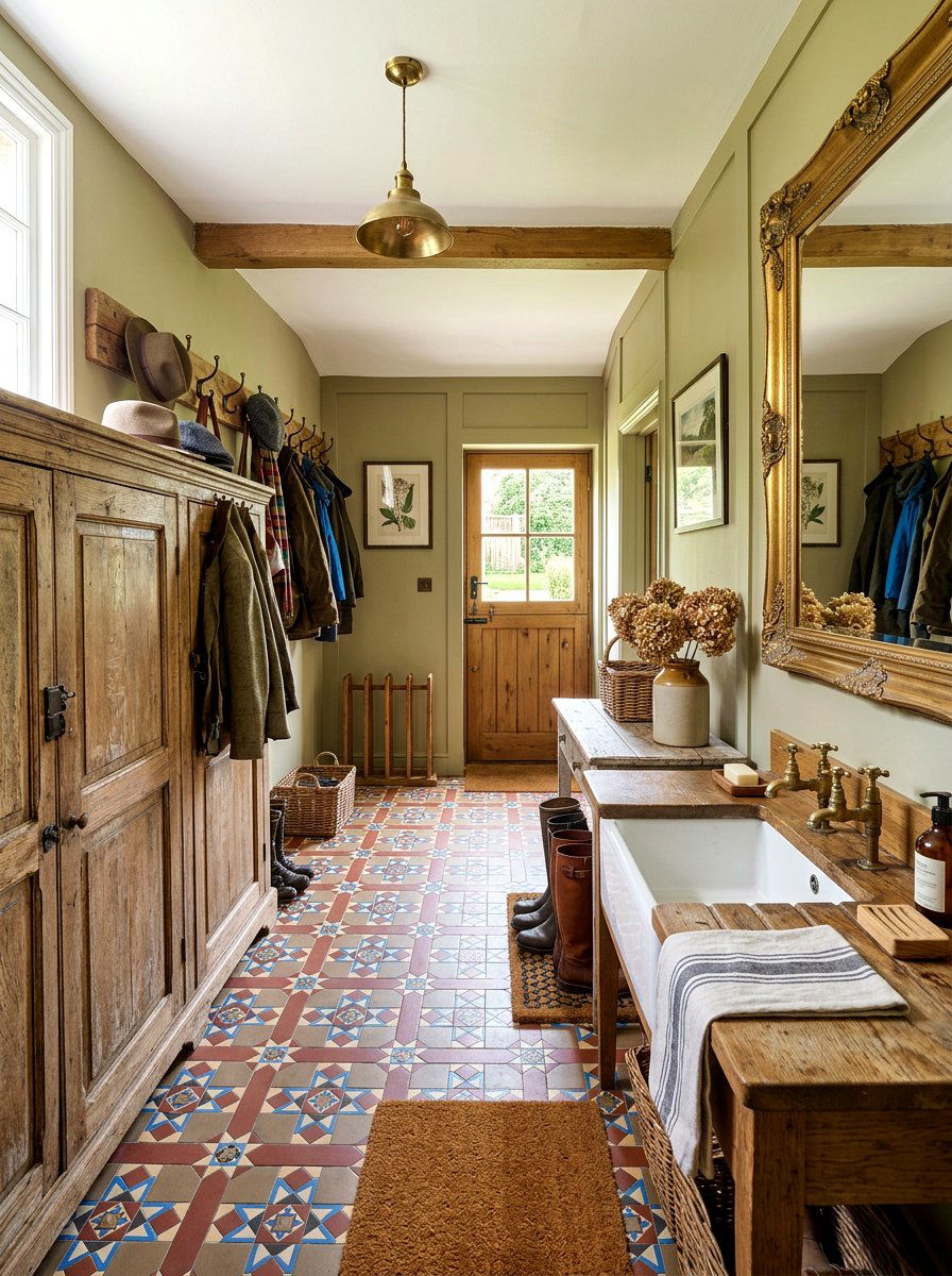 Vintage Style Mudroom - 30 English mudroom ideas