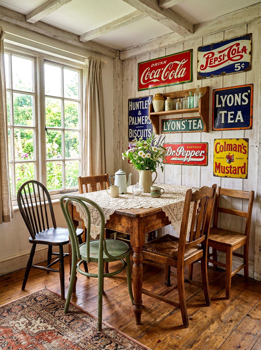 Vintage Style Nook - 30 breakfast room decor ideas