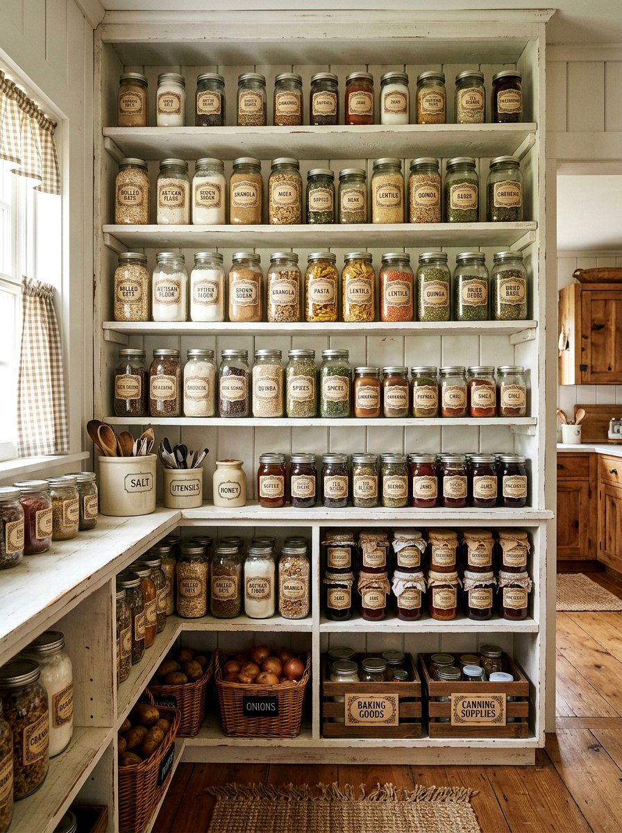 Vintage Style Pantry Label - 30 label system pantry ideas