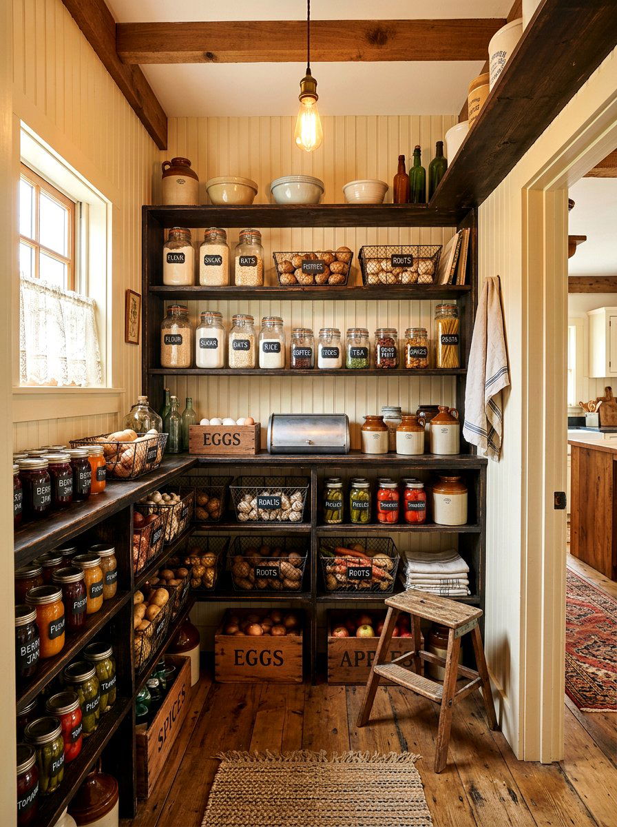 Vintage Style Pantry - 30 kitchen pantry ideas