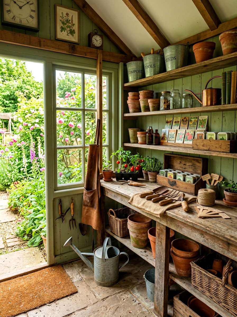 Vintage Style Potting Shed - 30 potting shed ideas