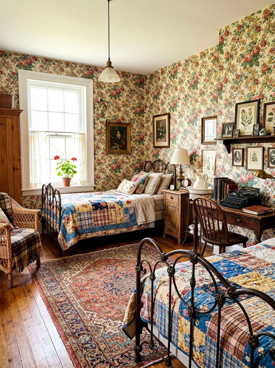 Vintage Style Shared Room - 30 shared sibling room decor ideas