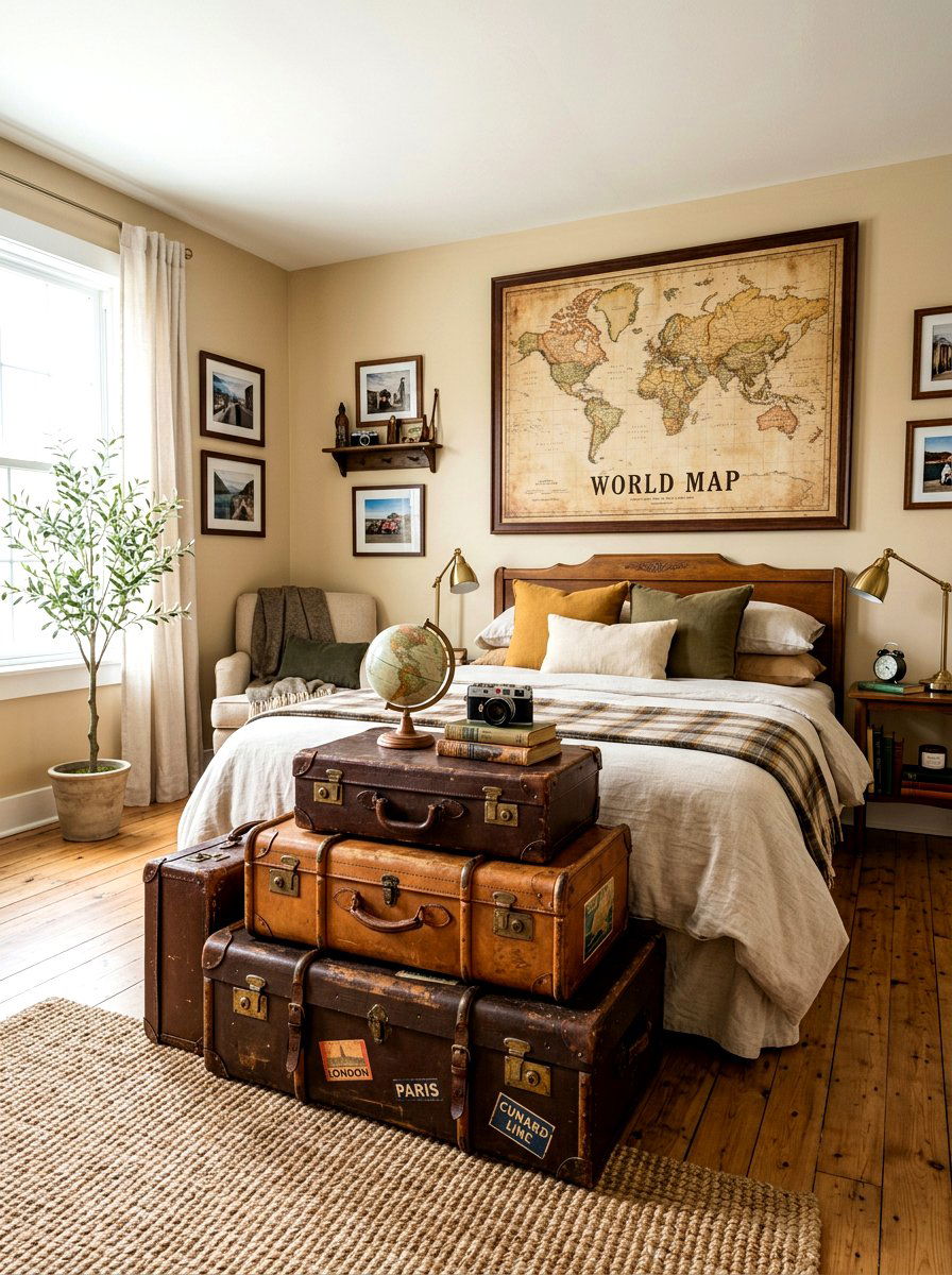 Vintage Suitcase Storage - 30 storybook bedroom ideas
