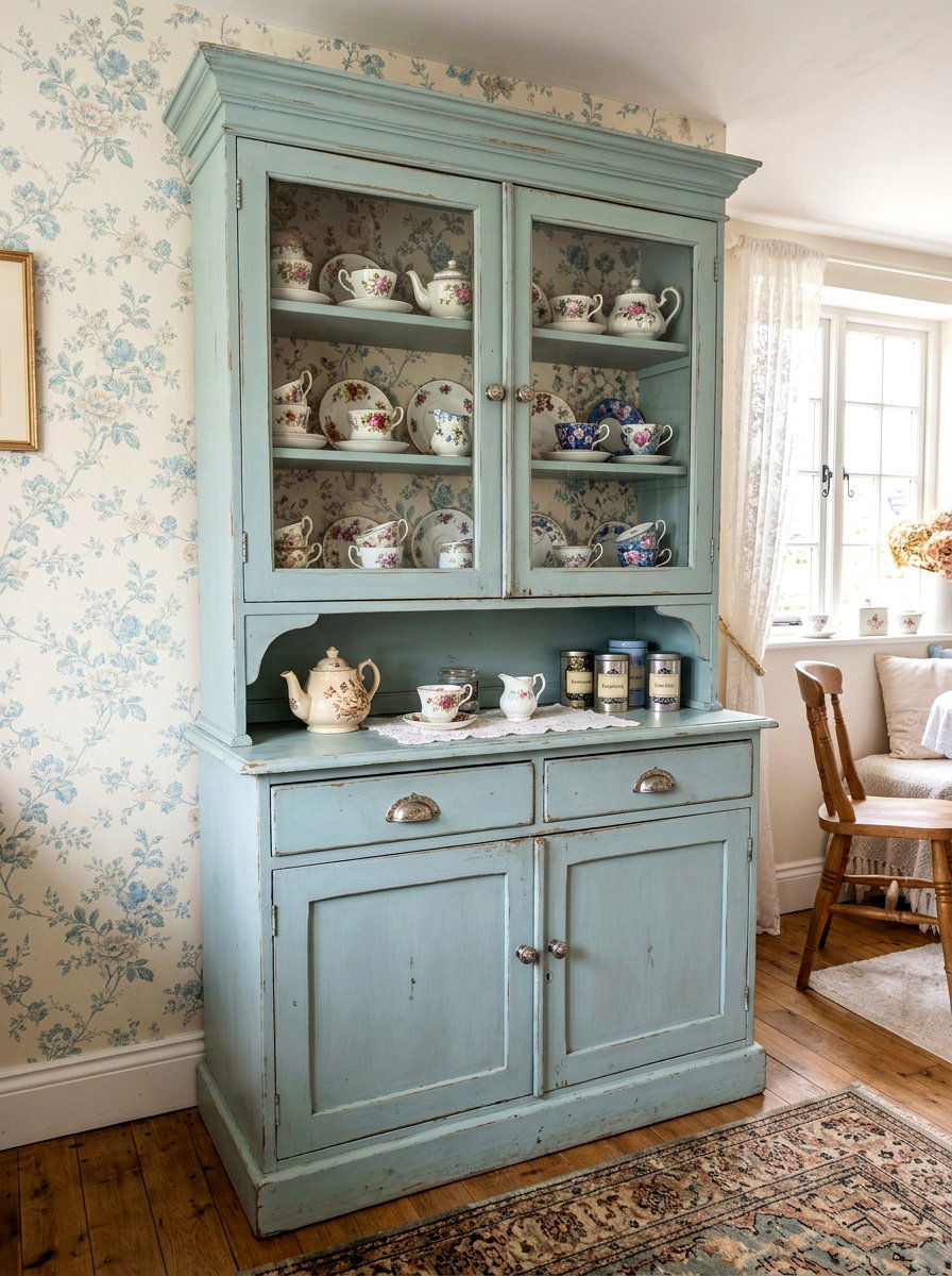 Vintage Tea Cabinet - 30 tea nook ideas