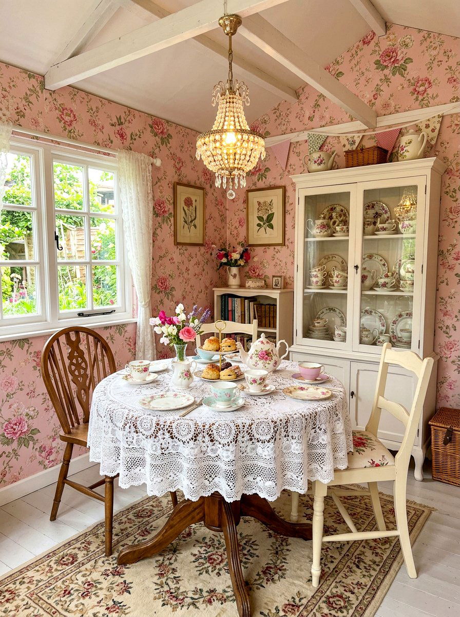 Vintage Tea Room - 30 she shed interior ideas