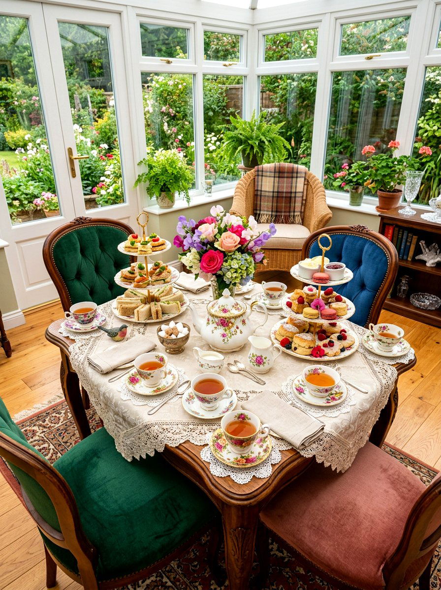 Vintage Tea Set - 30 spring brunch table ideas