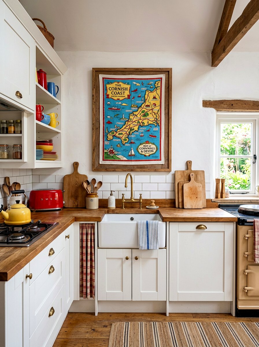 Vintage Tea Towel Frame - 30 framed textile wall ideas
