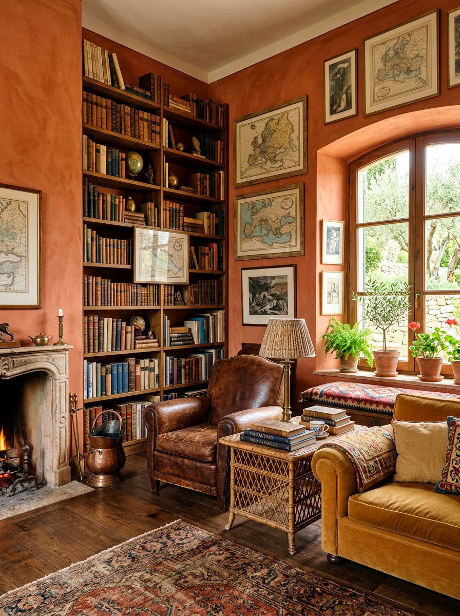 Vintage Terracotta Living Room - 30 terracotta washed living room ideas