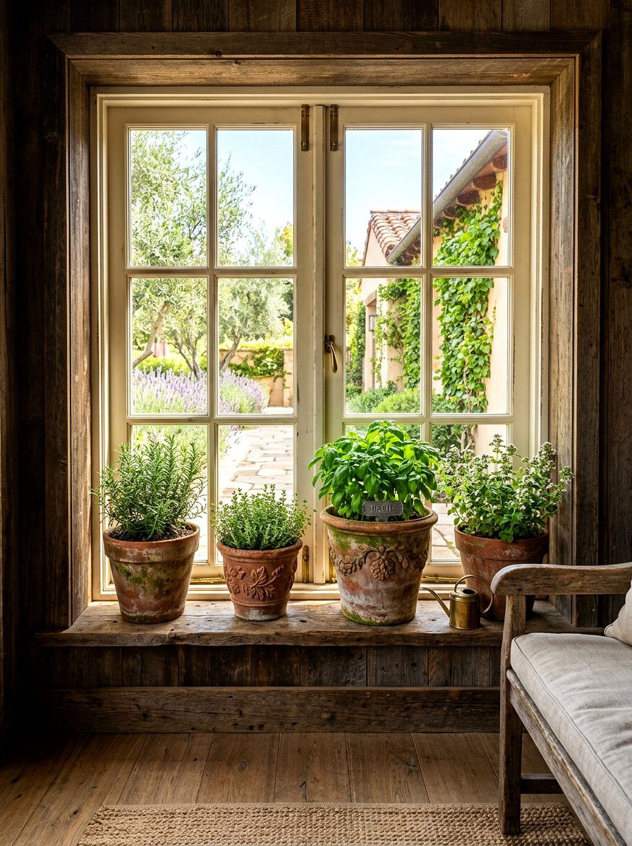 Vintage Terracotta Pots - 30 windowsill garden ideas