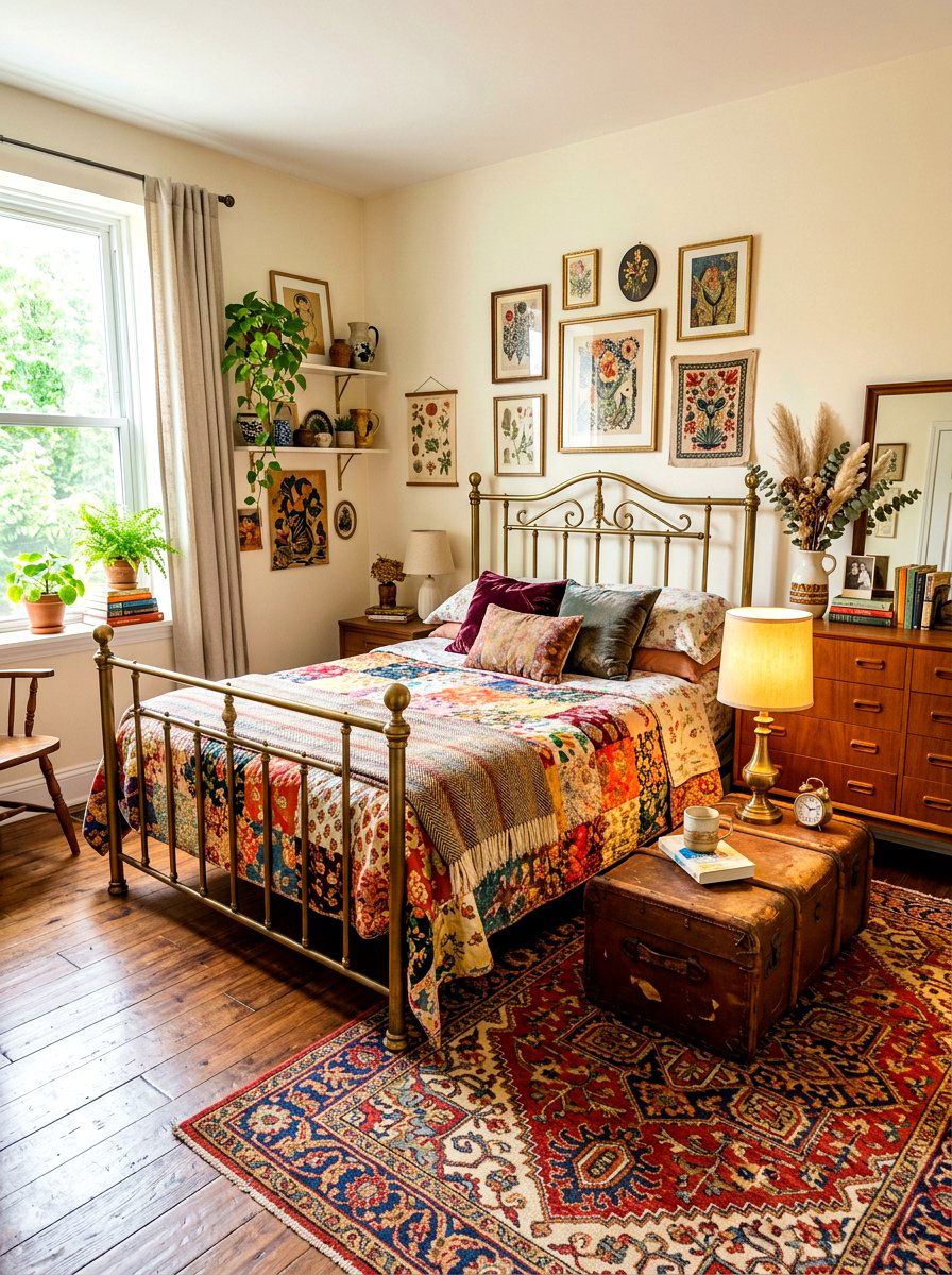 Vintage Thrifted Bedroom - 30 college apartment ideas