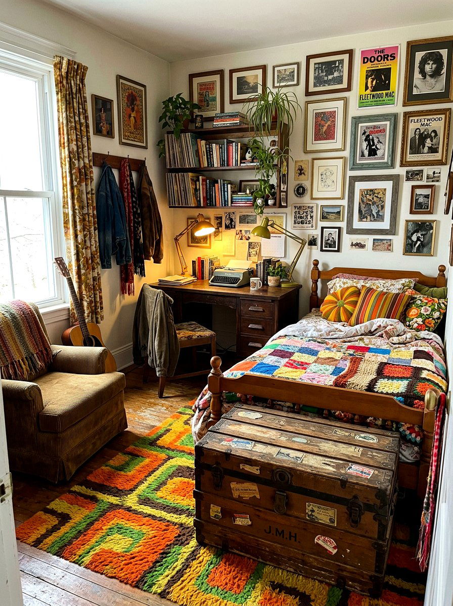 Vintage Thrifted College Room - 30 college bedroom ideas