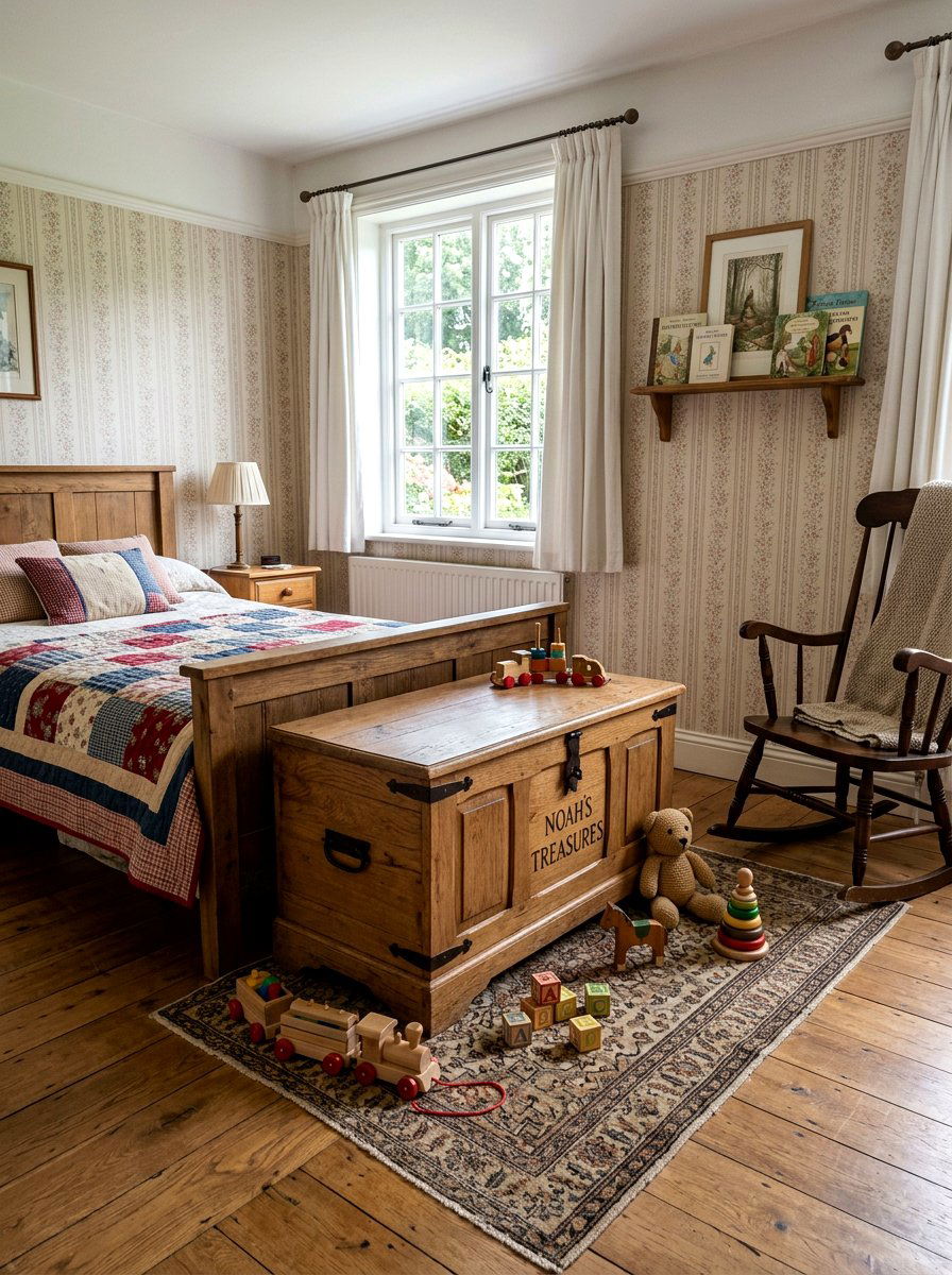 Vintage Toy Chest Nursery - 30 English nursery decor ideas