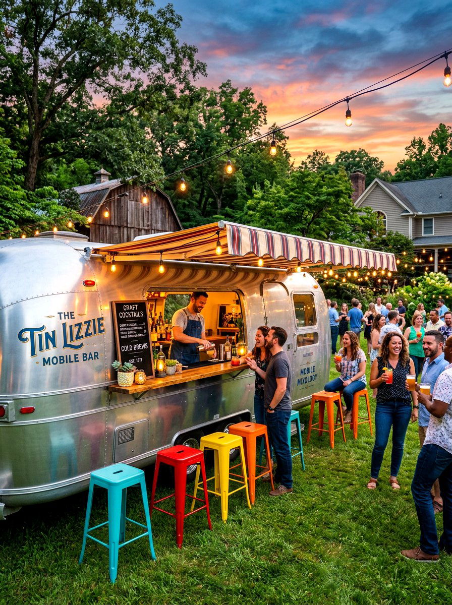 Vintage Trailer Bar - 30 outdoor bar ideas