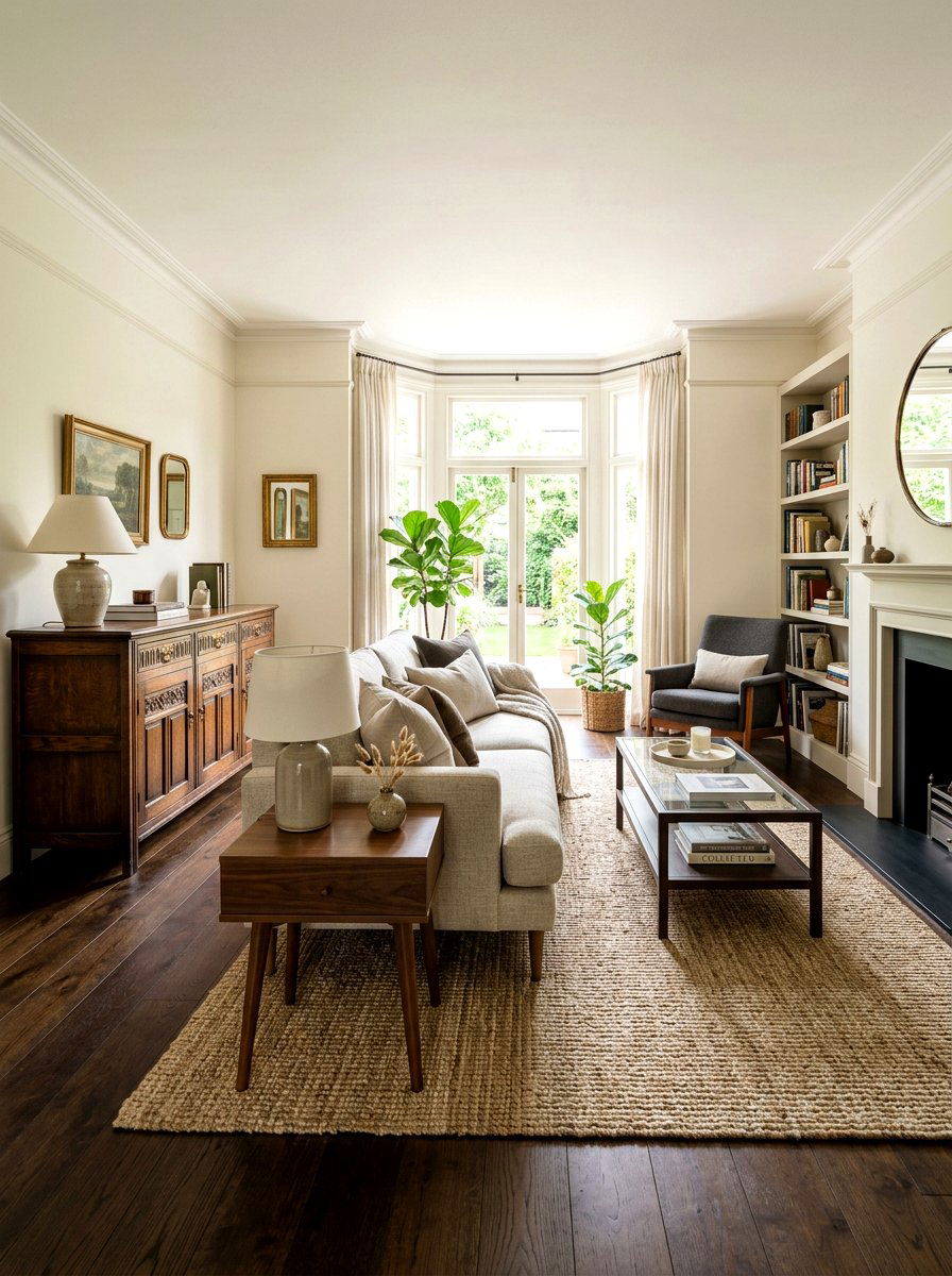 Vintage Transitional Living Room - 30 transitional living room ideas