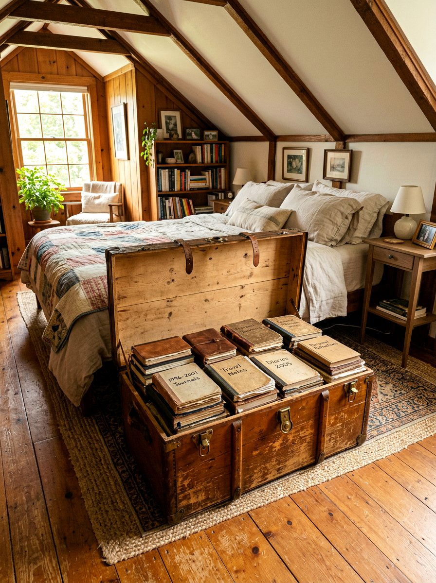 Vintage Trunk Chest - 30 notebook storage ideas