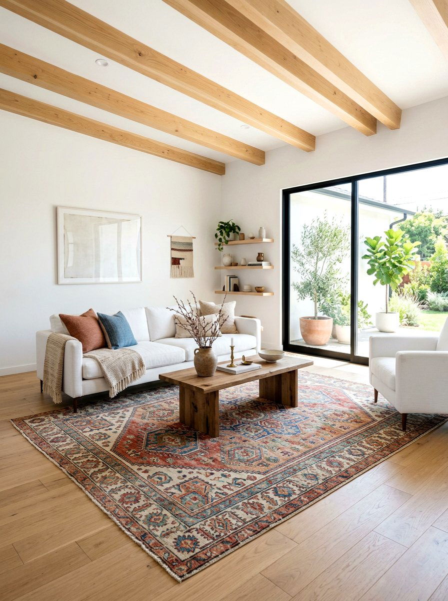 Vintage Turkish Rug - 30 California casual living room ideas