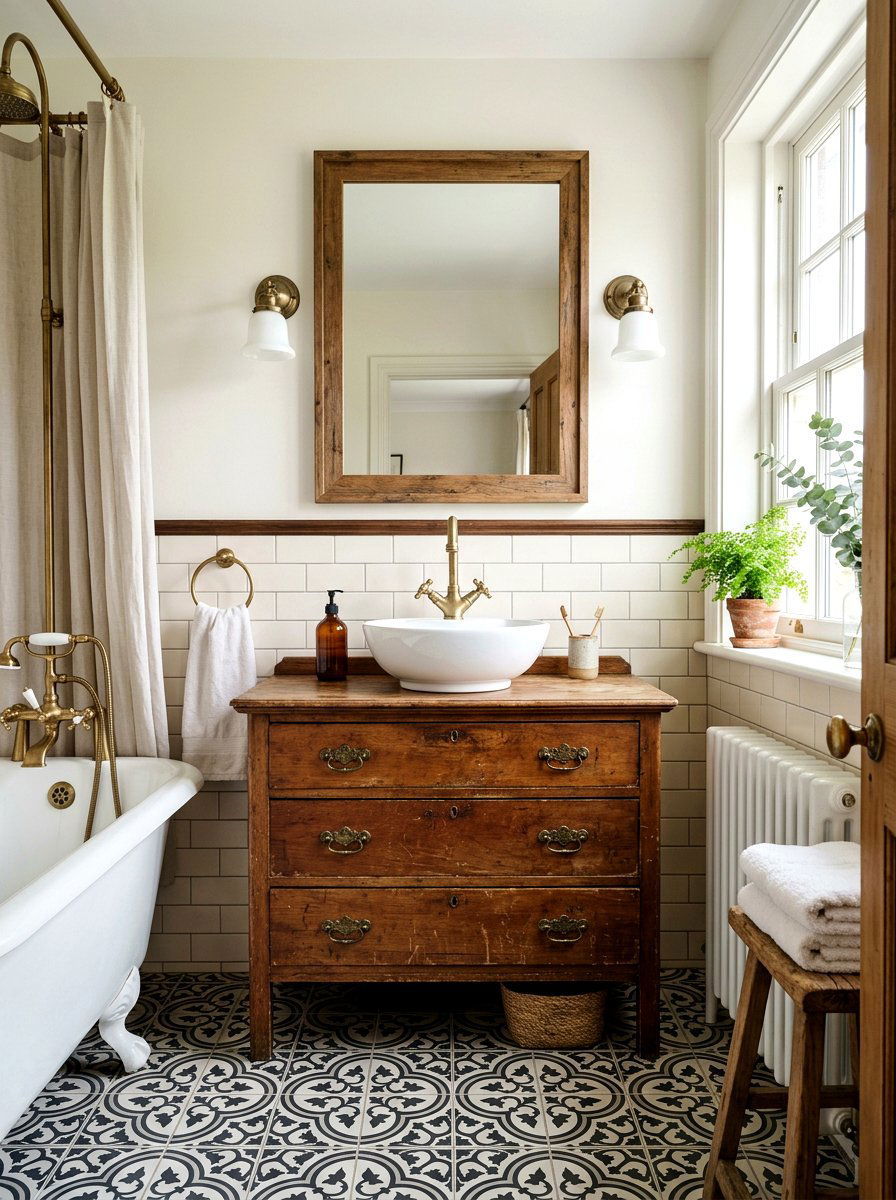 Vintage Vanity Cabinet - 30 eco bathroom ideas