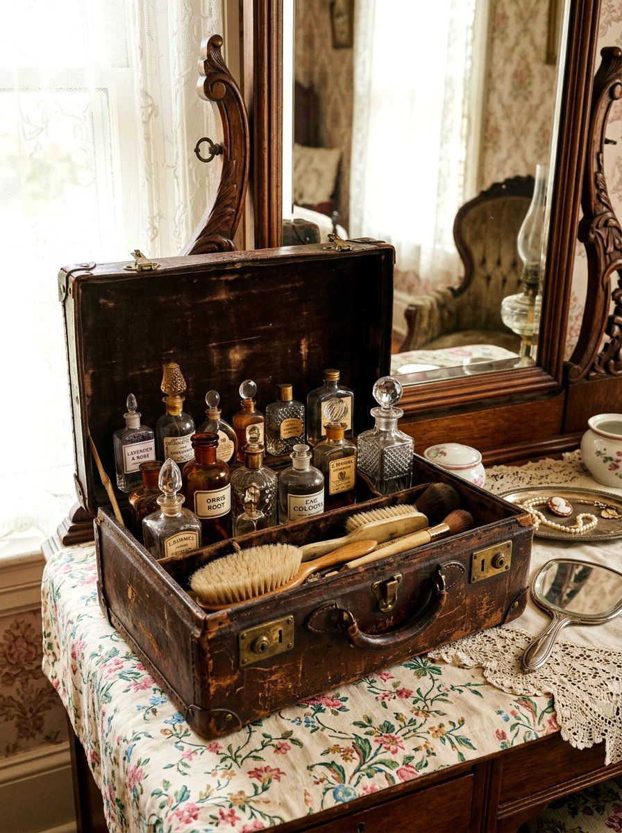 Vintage Vanity Case - 30 beauty product storage ideas