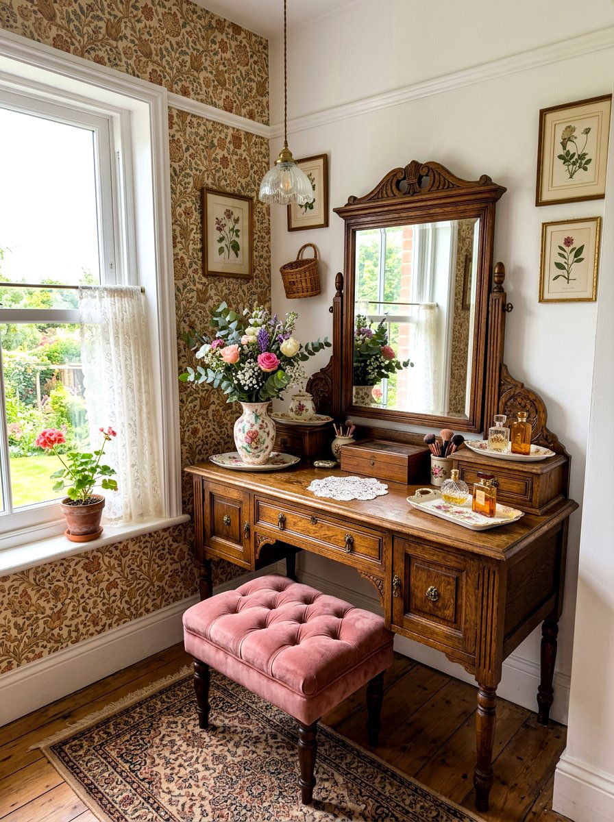 Vintage Vanity Corner Space - 30 quiet corner decor ideas